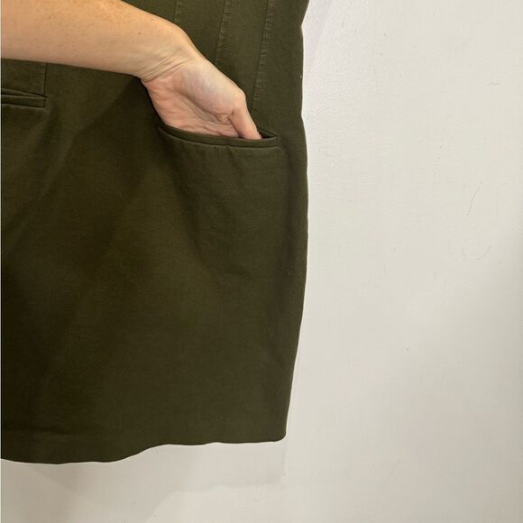 DEREK LAM 10 CROSBY Rooney Cotton-Blend Mini Dress in Army Olive - Picture 12 of 13